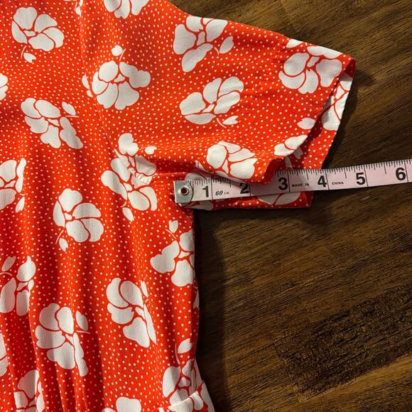 Boden Anthropologie Women’s 6 Dress Midi Fit Flare Short Sleeve Floral Pockets - Picture 8 of 12